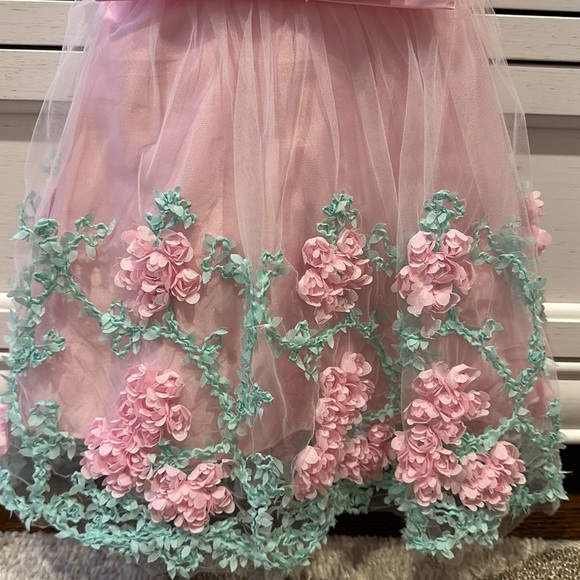 Baby Girl Floral Pink Formal Dress - Picture 2 of 5